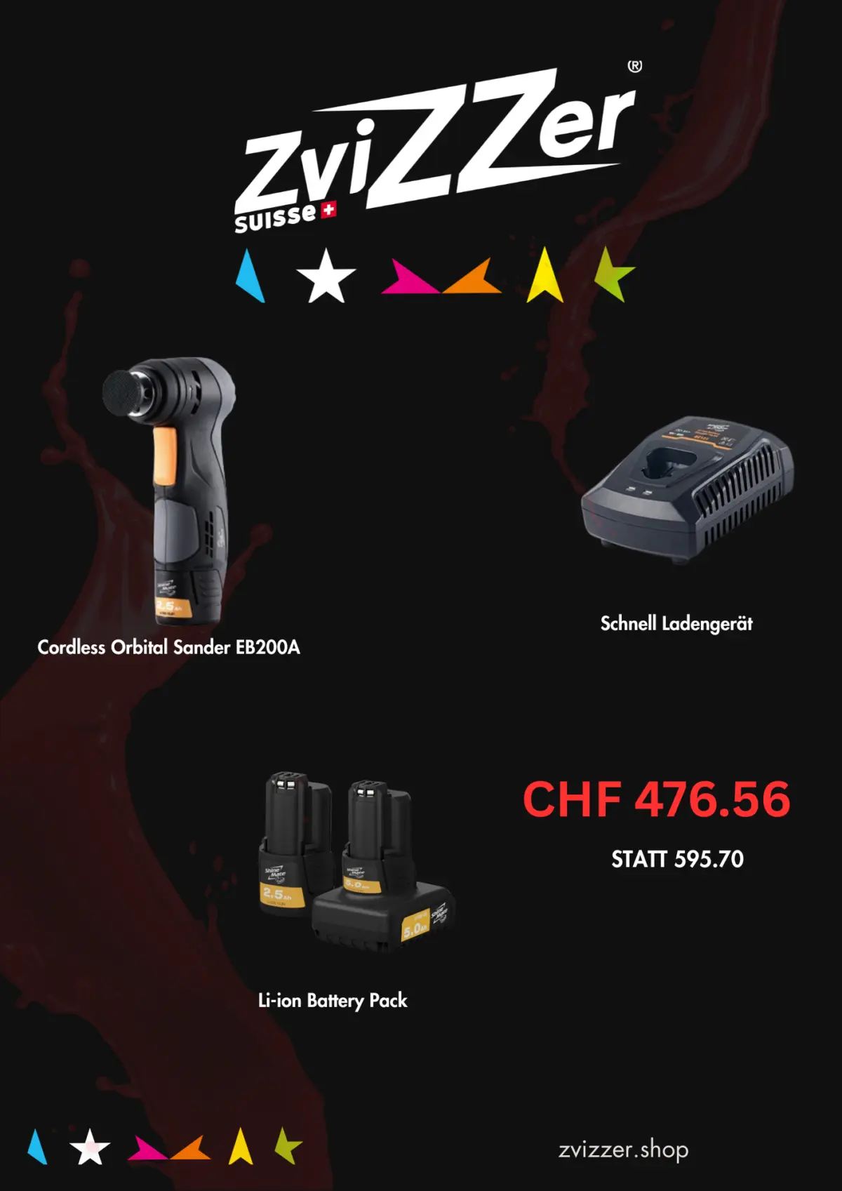 Cordless Orbital Sander Eb200A Set