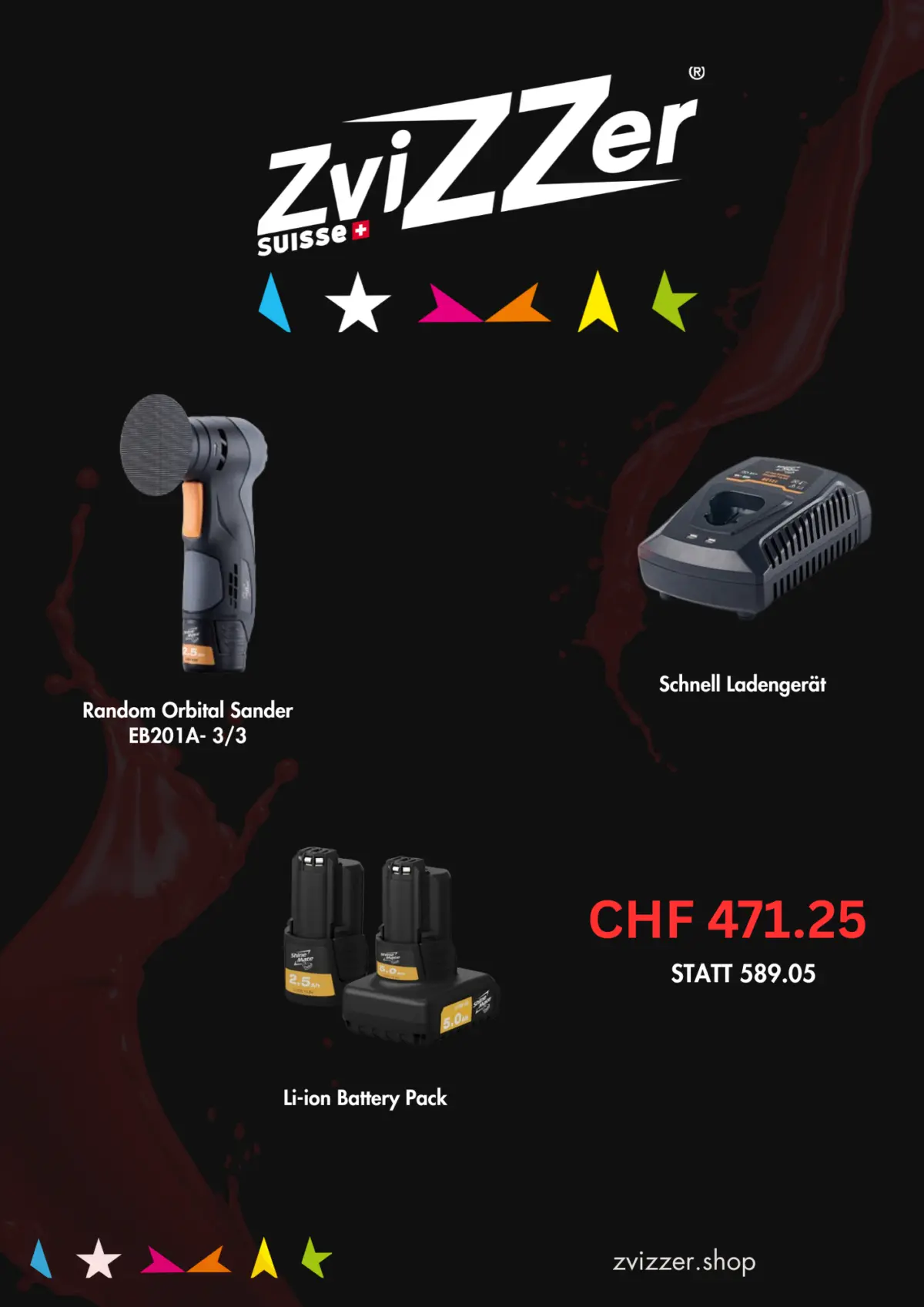 Shine Mate Random Orbital Sander Eb201A-3/3