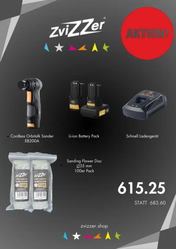 Cordless Orbital Sander EB200A Set Mit Schleifpapier