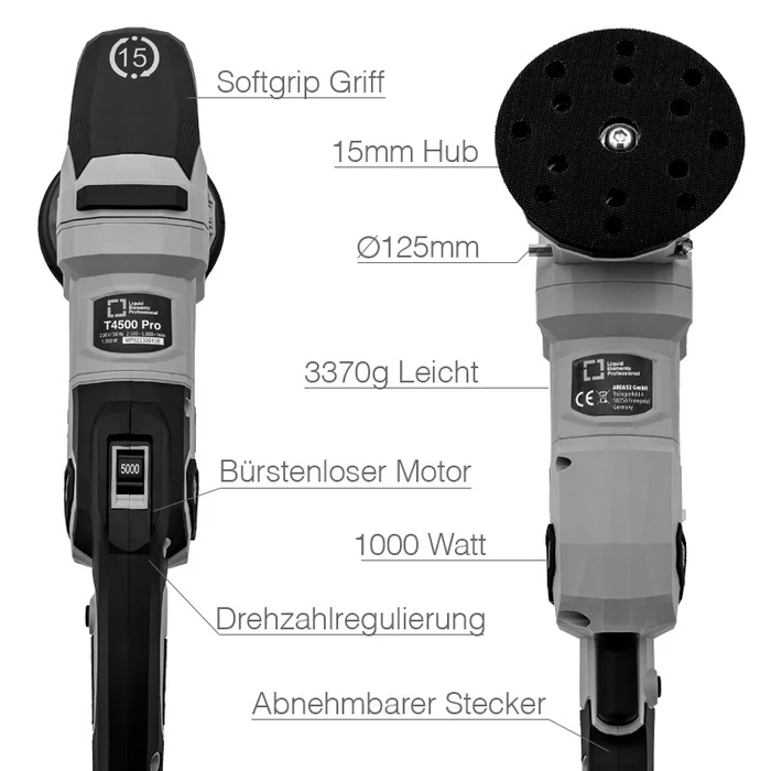 Poliermaschine "T4500 Pro" - 15Mm Hub – Bild 2